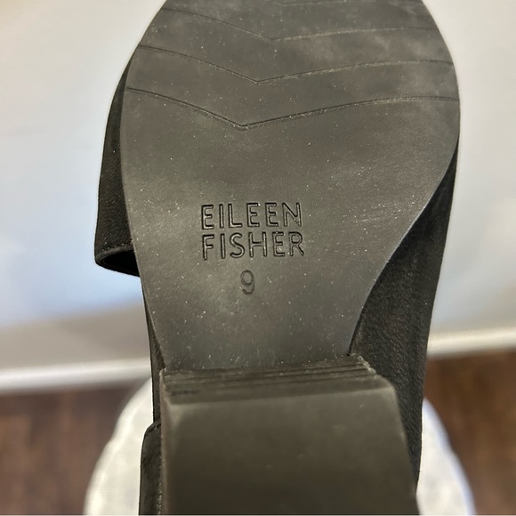 Eileen Fisher ~ Fig d’Orsay Black Leather Open Toe Shoes in size 9 - Picture 11 of 15